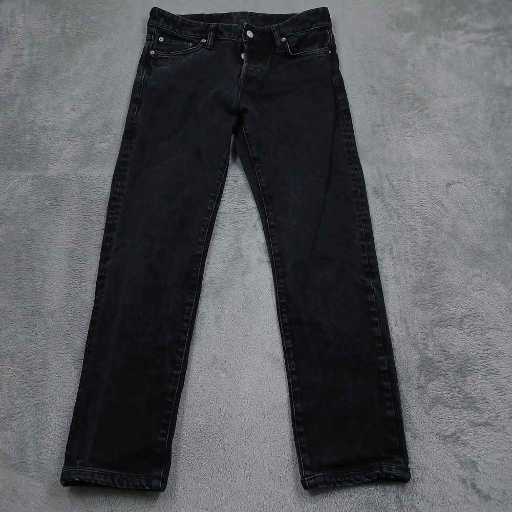 Buck Mason Jeans Mens 30x28 Black Denim Maverick Slim Button Fly Casual